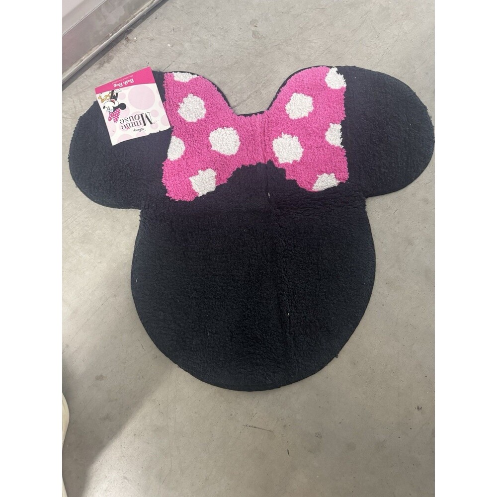 Disney Minnie Mouse Plush Indoor Accent Rug Bath Mat 20x30 Polka Dot NWT - Picture 3 of 6